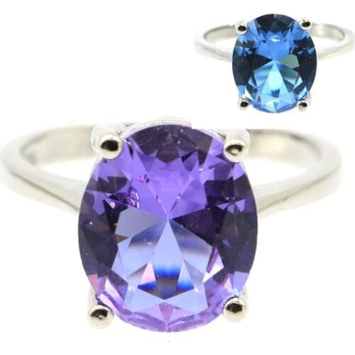 12x10mm Zultanite Gemstone Silver Rings for Women Delicate Fine Cut Created Color Change Alexandrite Topaz Daily Wear Wholesale