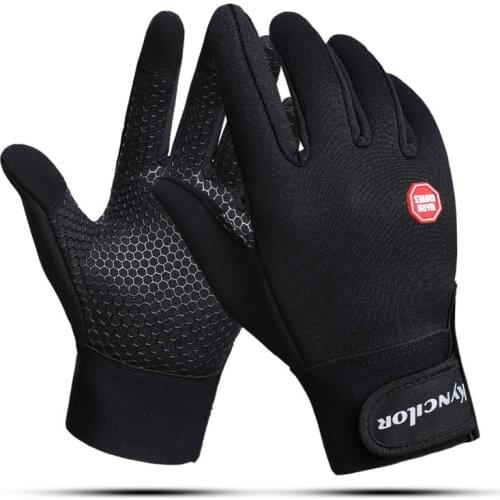 Winter Cycling Gloves With Wrist Support Touch Screen Bicycle Gloves Outdoor Sports Anti-slip Windproof Bike Full Finger Gloves