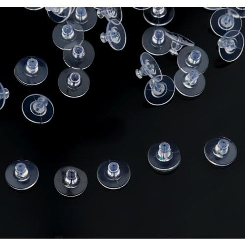 100Pcs Lot Clear Silicone Earring Back Stoppers Findings Stud Earring Plugs