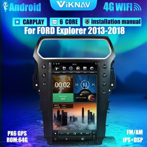 13.3inch Android For FORD Explorer S1 2013-2018 GPS navigation System vertical screen Car Multimedia DVD Player carplay