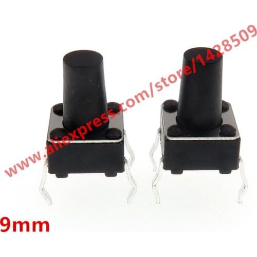 200PCS/lot 6X6x9mm 4PIN dip TACT push button switch Micro key power tactile switches