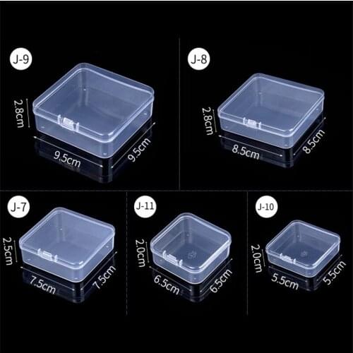 200Pcs/Lot Square Plastic Transparent Storage Box Jewelry Beads Container Fishing Tools Accessories Box Sundries Organizer Case