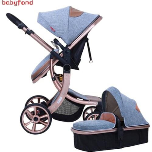 2020Fast ship ! 2 in 1 Strong suspension fashion desgin baby stroller baby car baby stroller shock four trolley X design pram