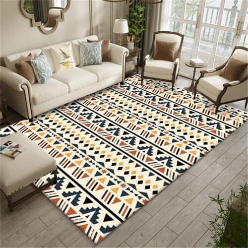 40Modern Orange Yellow Geometric Strip Carpet Ethnic Style Living Room Decoration Long Carpet Kitchen Hallway Washable Mats