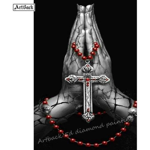 New 5d diamond painting cross pray pattern full square drill christian icon 3d rhinestone diamond embroidery home decor