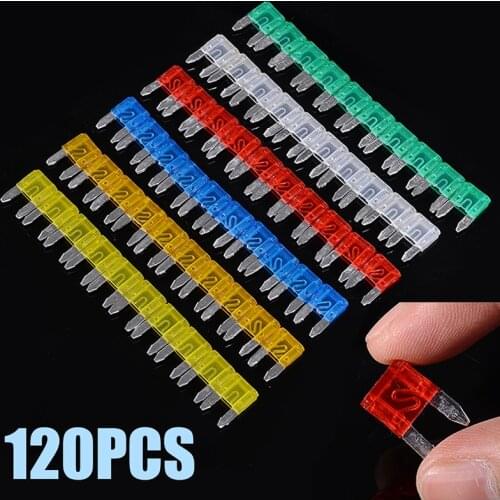 120pcs Car Fuse High Quality Auto Assorted Mini Standard Blade Fuse Set 5A 10A 15A 20A 25A 30A For Car Motorcycle