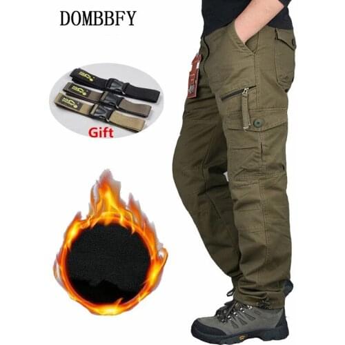 Mens Winter Warm Thick Pants Double Layer Fleece Military Camouflage Tactical Cotton Long Trousers Men Baggy Army Cargo Pants