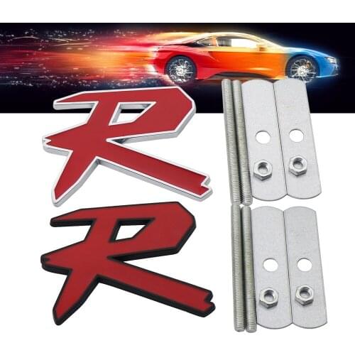Black Red R for Type-R UR-V Accord Civic CRV Hood Front Grill Grille Nameplate Emblem Badge