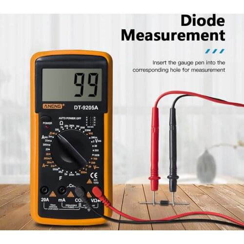 ANENG DT-9205A Digital Multimeter Handheld High Precision Multimeter Electrician Test DC Voltage Ammeter Electrician Tool