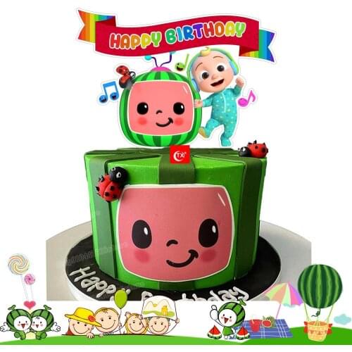 Cocomelon Topper JOJO Cartoon Animation Theme Birthday Party Cake Insert Flag Children' Decoration Props Decorate Ornaments