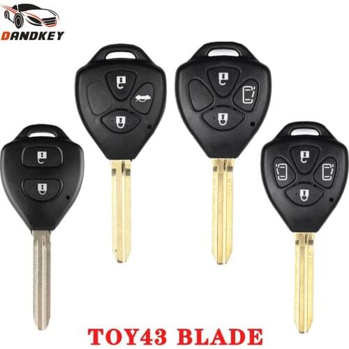 Dandkey 10pcs Uncut Replacement Remote Blank Key Shell Case For Toyota Camry 2007 2008 2009 2010 Avalon Corolla RAV4 Venza Yaris