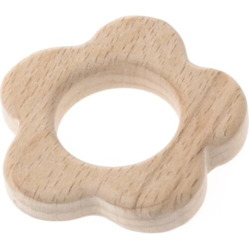 Baby Wooden Teething Relief Toy Nature Organic Cloud Baby Nursing Holder Teether Natural pacifier chain wooden teether