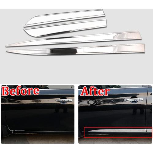 For Nissan Sentra 2016+ 4pcs Chrome Stainless Steel Car body Side Door Mouldings Cover Trim Sticker Exterior Accessories Styling