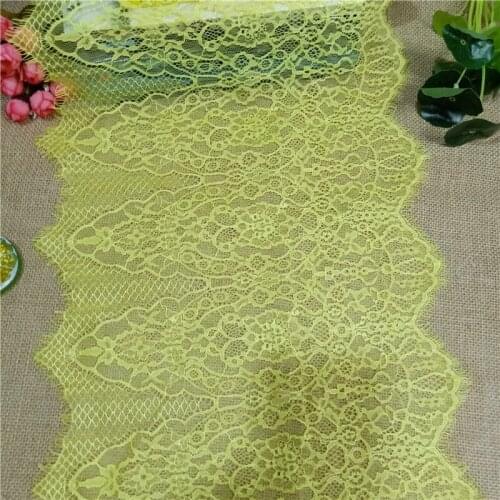 X1008 Width 31CM Non Stretch Elastic And Eyelash Lace Fabric Trim For Dress Pants Skirt Decoration Hollow Accessories