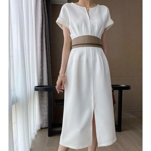 Elegant Ladies Office Dress Fashion Sexy Solid Color Dress Women Slim Midi Dress Vestidos OL