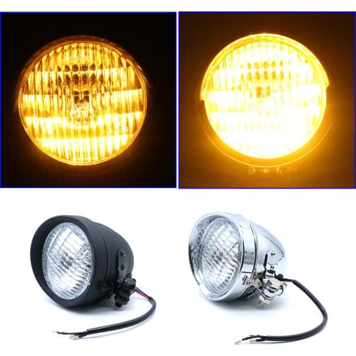 For Sportster XL883 Softail Dyna Indian Scout Triump Cruiser Motor 12V H4 High/Low Beam Headlight Vintage Retro Bobber Chopper