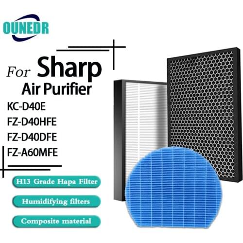 2 pcs FZ-D40HFE/FZ-D40DFE HEPA $Carbon filter for Sharp KC-D50TA-W,KC-G50TA-W,KC-D40TA-W,KC-G40TA-W