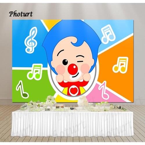 PHOTURT Plim Backdrop New Born Birthday Party Photography Banner Music Photo Background Colorful Stripe Vinyl Decorate Props