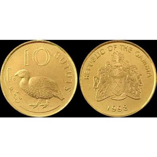 Gambia 10 Layout, Single Piece Real Original Coins Collectibles Authentic Unc