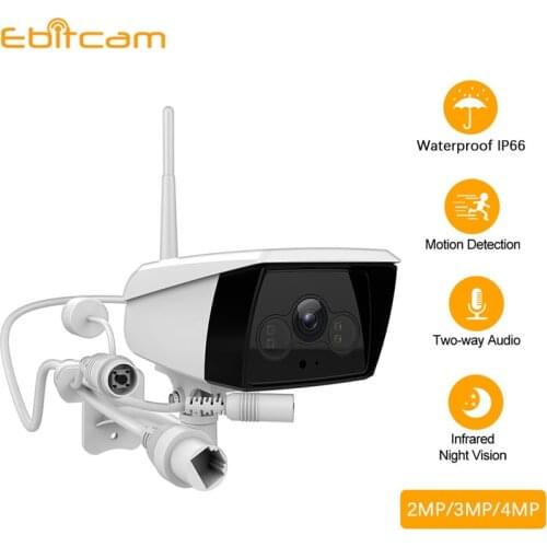 Ip66 Waterproof Security Ip Camera WiFi Outdoor 1080P 2K HD 30m IR Night Vision Street CCTV Surveillance Motion Detect Monitor