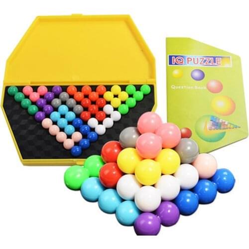 IQ Logic Brain Teaser Toys Pyramid Beads Puzzle 3D Mind Brain Teasers Educational Game Toys for Children Adults