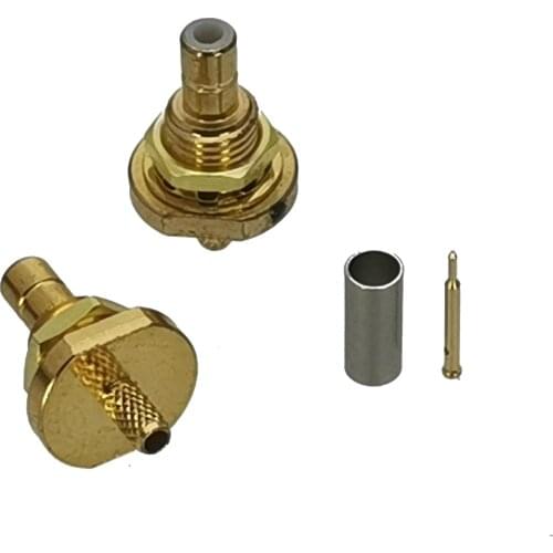 Connector SMB male plug bulkhead Nut crimp RG174 RG316 LMR100 cable RF Coaxial