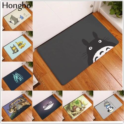 Hongbo Cartoon Totoro Mat Chinchillas Cat Animal Fashion Rectangular Mats Entrance Doormats Washable Kitchen Floor Bathroom