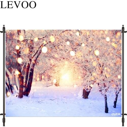 LEVOO Photographic Background Cedar Winter Light Bokeh Warm Photo Studio Photocall Printed Shoot Prop Decor Fabric