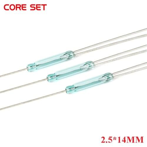 10pcs/lot 3 pin Reed Switch 2.5X14MM magnetic switch Glass Green Reed Switch Conversion NO NC Normally Open and Normally Close