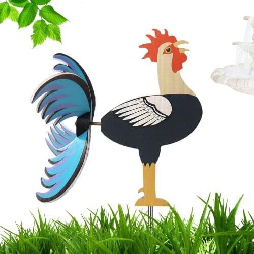 Fashion Rooster Windmill Garden Courtyard Farm Colorful ViviG And Unique Rooster Lawn Home Decoration Garden Yard Accessories