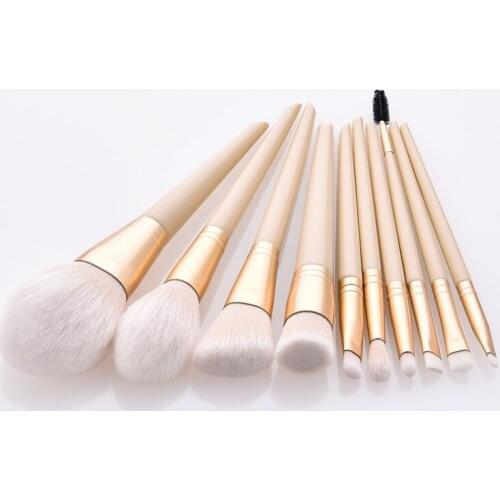 10pcs/lot Makeup Brushes Set High Quality Wood Handle For Eyeshadow Big Flame Blusher make up Brush kit Powder Foundation T10167
