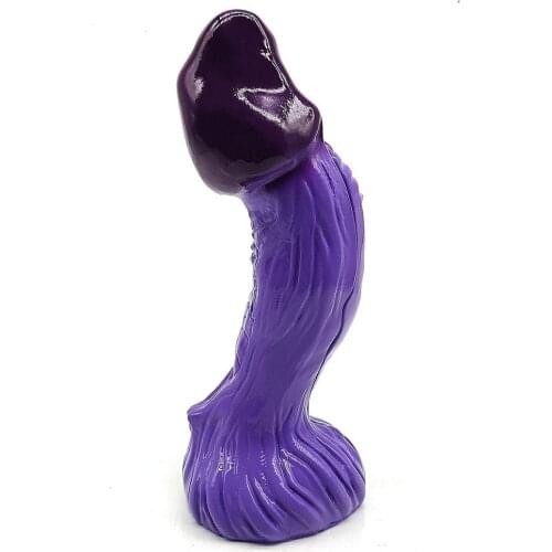 Fancy Realistic Soft Silicone Huge Dildo Purple Realistic Animal Penis Design Female Masturbator Adult Sex Toys For Women