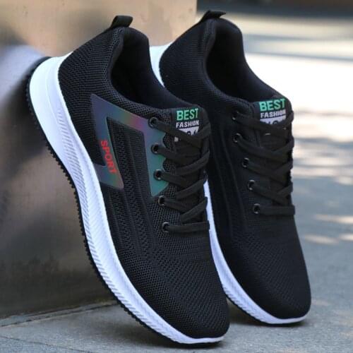 New Mens Shoes Sneakers White Mens Fashion Sneakers Flat Casual Men Shoes Mesh Breathable Footwear Lace-up Sports Shoes tenni
