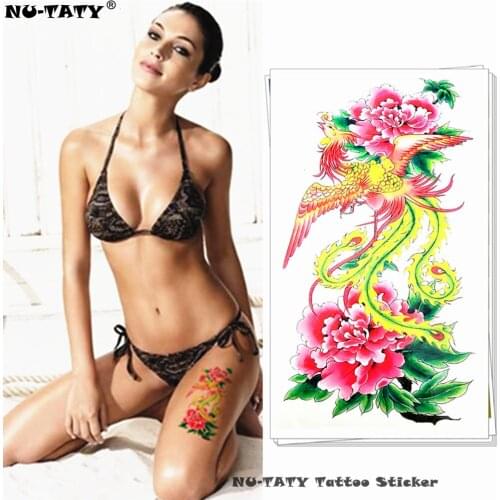 Nu-TATY Golden Phoenix Temporary Tattoo Body Art Arm Flash Tattoo Stickers 17*10cm Waterproof Henna Painless Tattoo Sticker