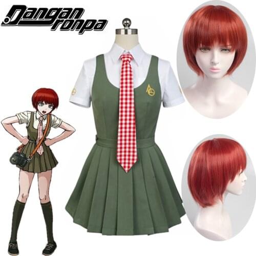 Japan Anime Super Dangan Ronpa 2 Danganronpa Mahiru Koizumi Cosplay Costume School Full Set Uniform White Shirt Skirt For Women