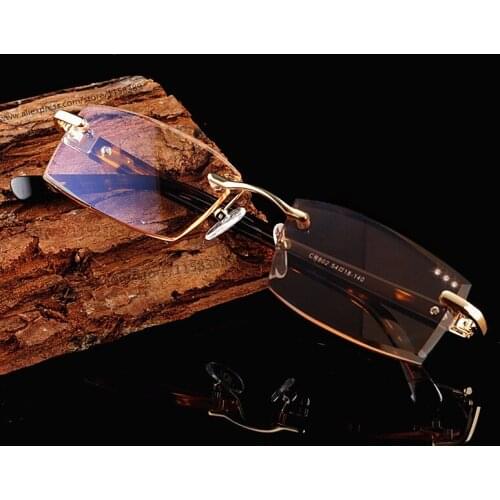 Rimless Anti Blue reading glasses women high quality cutting presbyopia lenses fashion presbyopic spectacles for hyperopia men