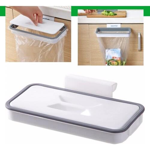 Plastic Door-back Garbage Trash Bag Bracket Rack Hanging Holder Kitchen Shelf Hanging Garbage Bag Holder Kitchen Cupboard Stand