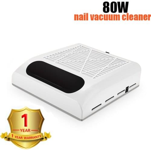 80W 110V/220V Nail Suction Dust Collector Large Size Strong Nail Vacuum Cleaner Machine Low Noisy with Salon Tool