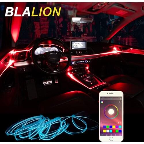 RGB Ambient Light Car Interior Atmosphere Light EL Wire Rgb Neon Lamp APP Sound Control 12V Auto Decorative Light Car Backlight