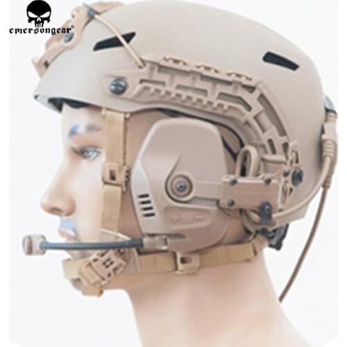 Tactical RAC HeadSet Noise Reduction for Fast Maritime SF Highcut Sentry Helmet ARC Guide Rail Pouches