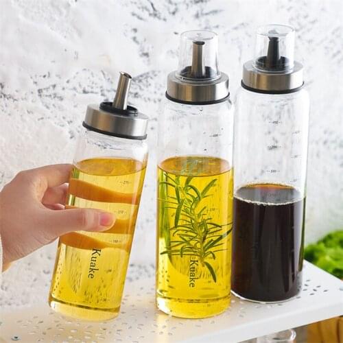Heat-resistant Oil Bottle Leak-proof Glass Seasoning Soy Sauce Dispenser Kitchen Olive Oil Container Vinegar Measuring Bottle