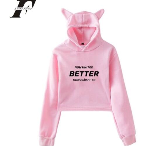 Now United-better Album Cat Hoodie Sweatshirt Women kpop 2020 Streetwear Girl Kawaii Harajuku Tracksuit Casual Hooded Print