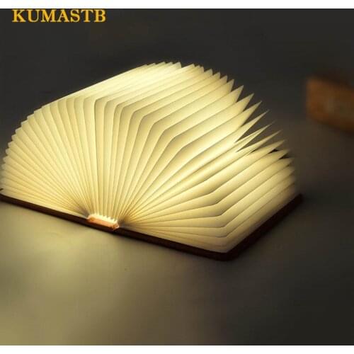 Creative 5 Color Foldable Page Night Light Bedroom Bedside Light USB Rechargeable LED Book Light Night Lamp