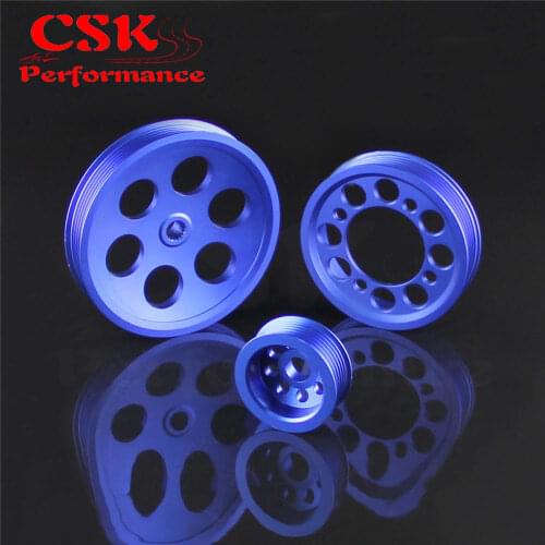 High Performance Light-weight Crank Pulley Fits For Toyota JZA80 V6 3.0 Blue/Red