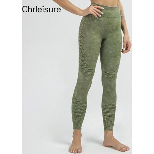 CHRLEISURE Sport Women Leggings High Waist Solid Fitness Push Up Mesh Patchwork Scrunch Workout Running Quick Dry Gym Legging