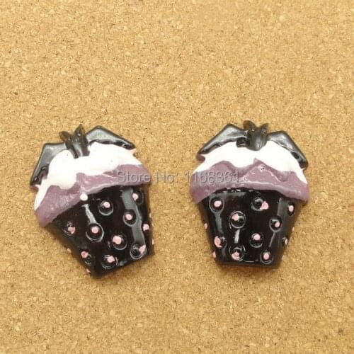 1pcs/lot resin flat back Halloween bat candy Icecream 25mm Cabochons Hair Bow Center DIY Christmas decration C119-6