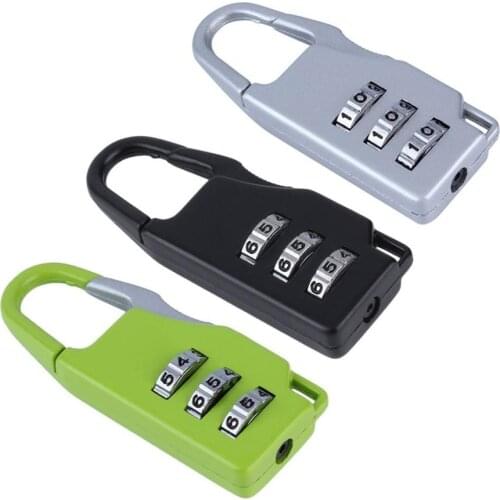 1 pc New Security 3 Combination Travel zinc alloy Suitcase Luggage Bag Jewelry Boxes Tool Chests Code Lock Zipper Padlock