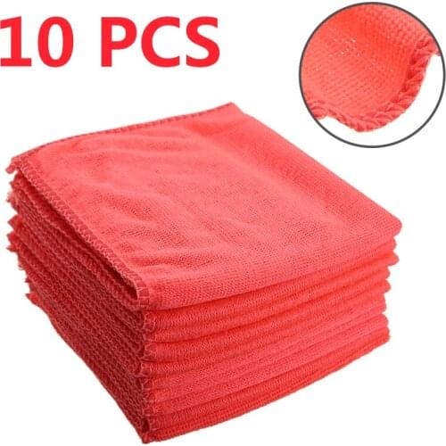 10 PCS Microfiber Car Cleaning Towel Automobile Motorcycle Washing Glass Household Cleaning Small Towel 30x30cm