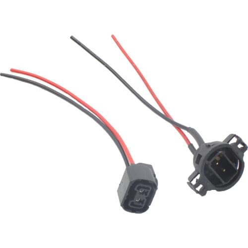 2 Pcs Male/Female H16 5202 5201 PSX24W Connector Harness Socket Replacement Car Auto HID LED Light Bulb Wire Pigtail Plug