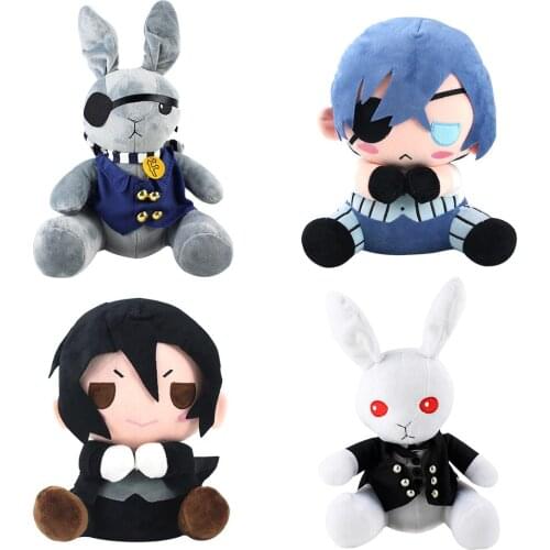 25-29cm Black Butler Kuroshitsuji Ciel Sebastian Michaelis Plush Toy Rabbit Cosplay Phantomhive Birthday Gifts For Children